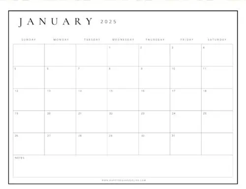 January 2025 Calendars