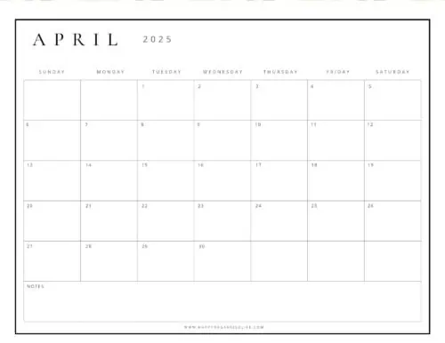 April 2025 Calendars