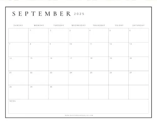 September 2025 Calendars