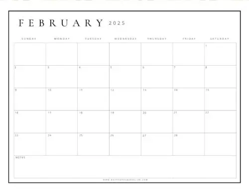 February 2025 Calendar