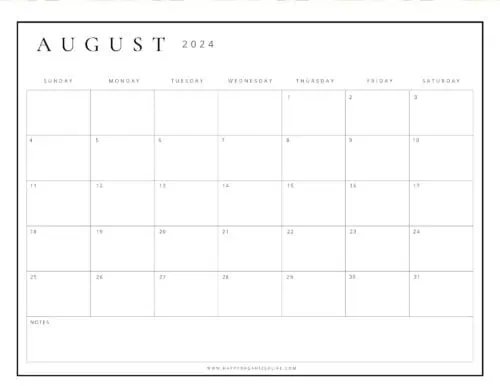 August 2024 Calendars