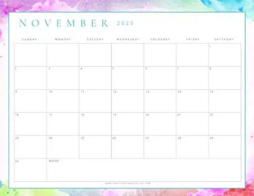 November 2025 Calendars