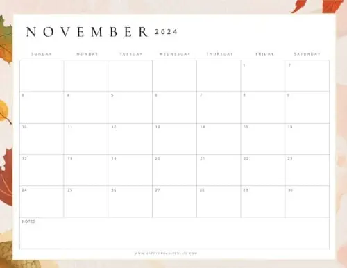 November 2024 Calendars