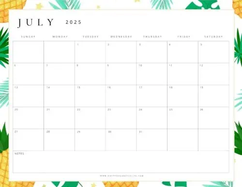 July 2025 Calendar