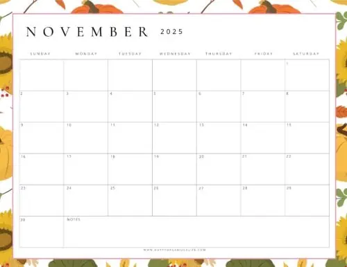 November 2025 Calendars