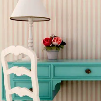 turquoise desk and lamp