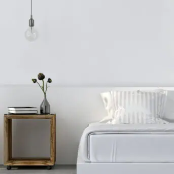 minimalist white bedroom
