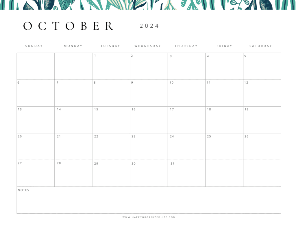 October Green Leaf Design