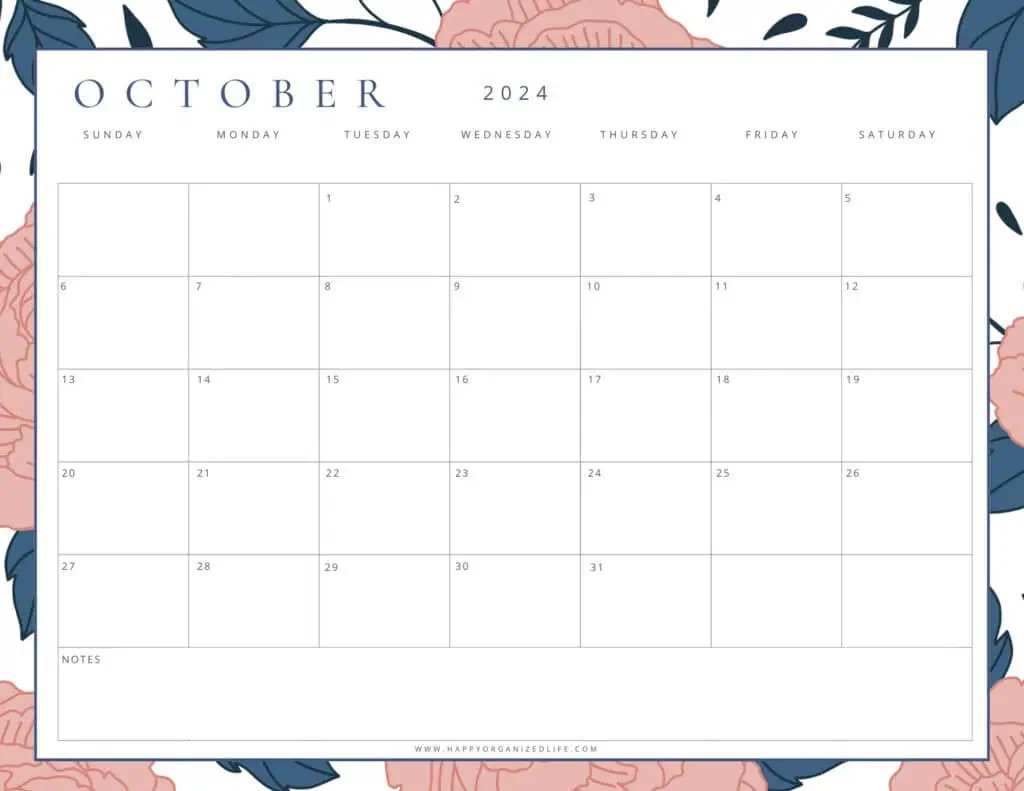October 2024 Pink and Navy Design