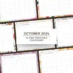 October 2024 Free Printable Calendars