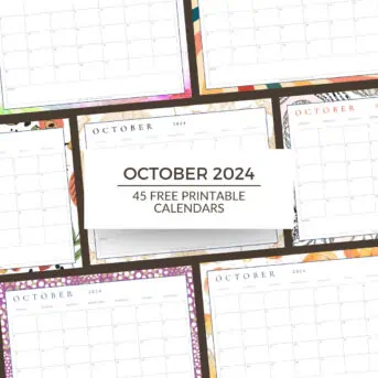 October 2024 Free Printable Calendars