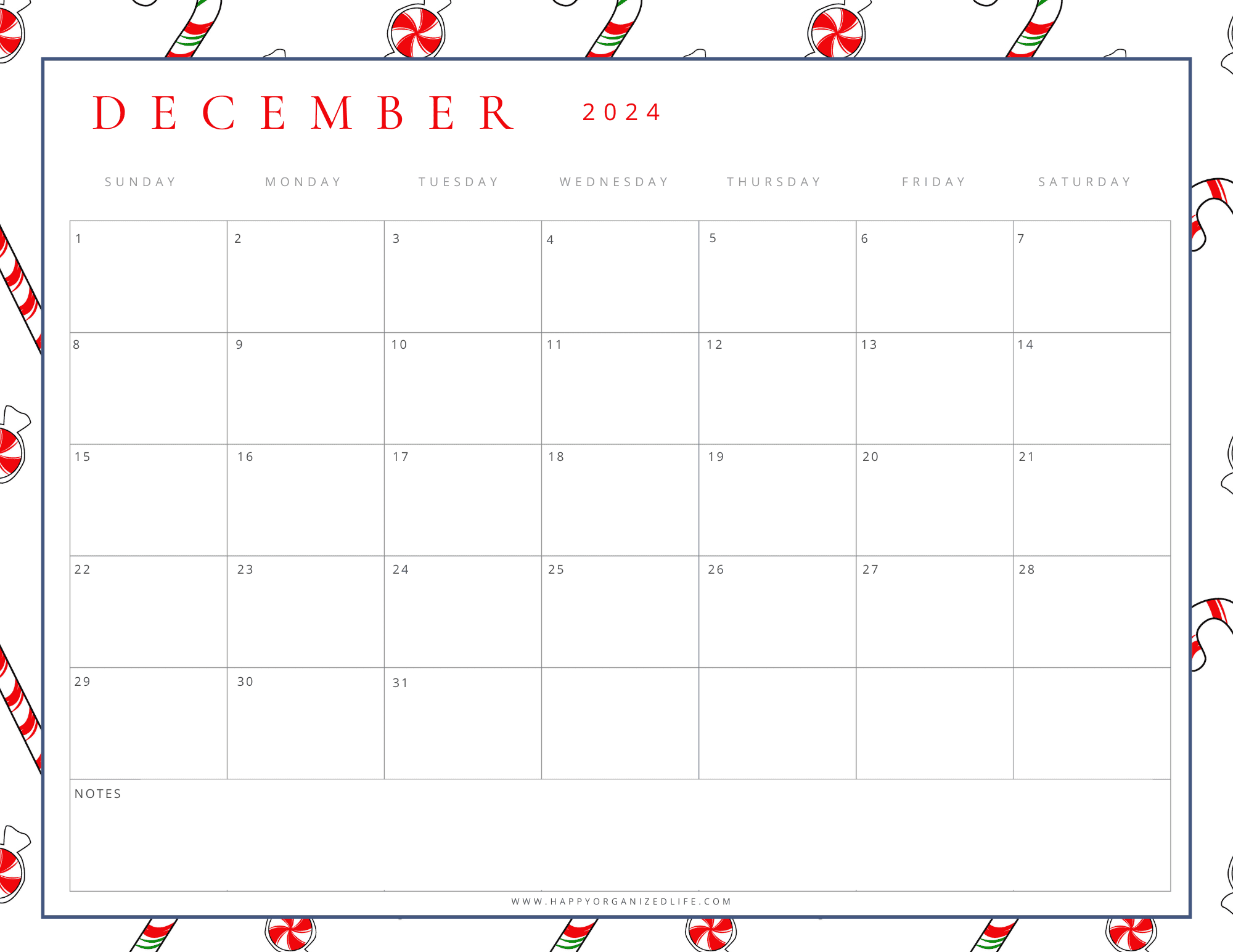 December 2024 Candy Cane Design