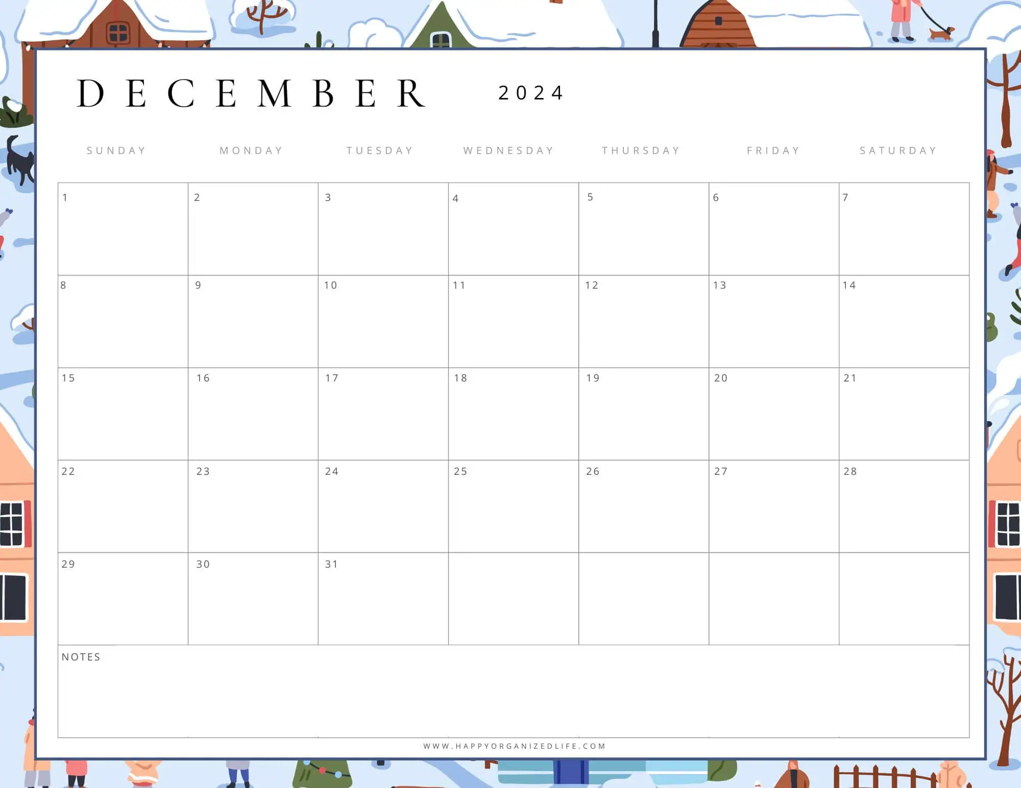 December 2024 Winter Holiday Scene