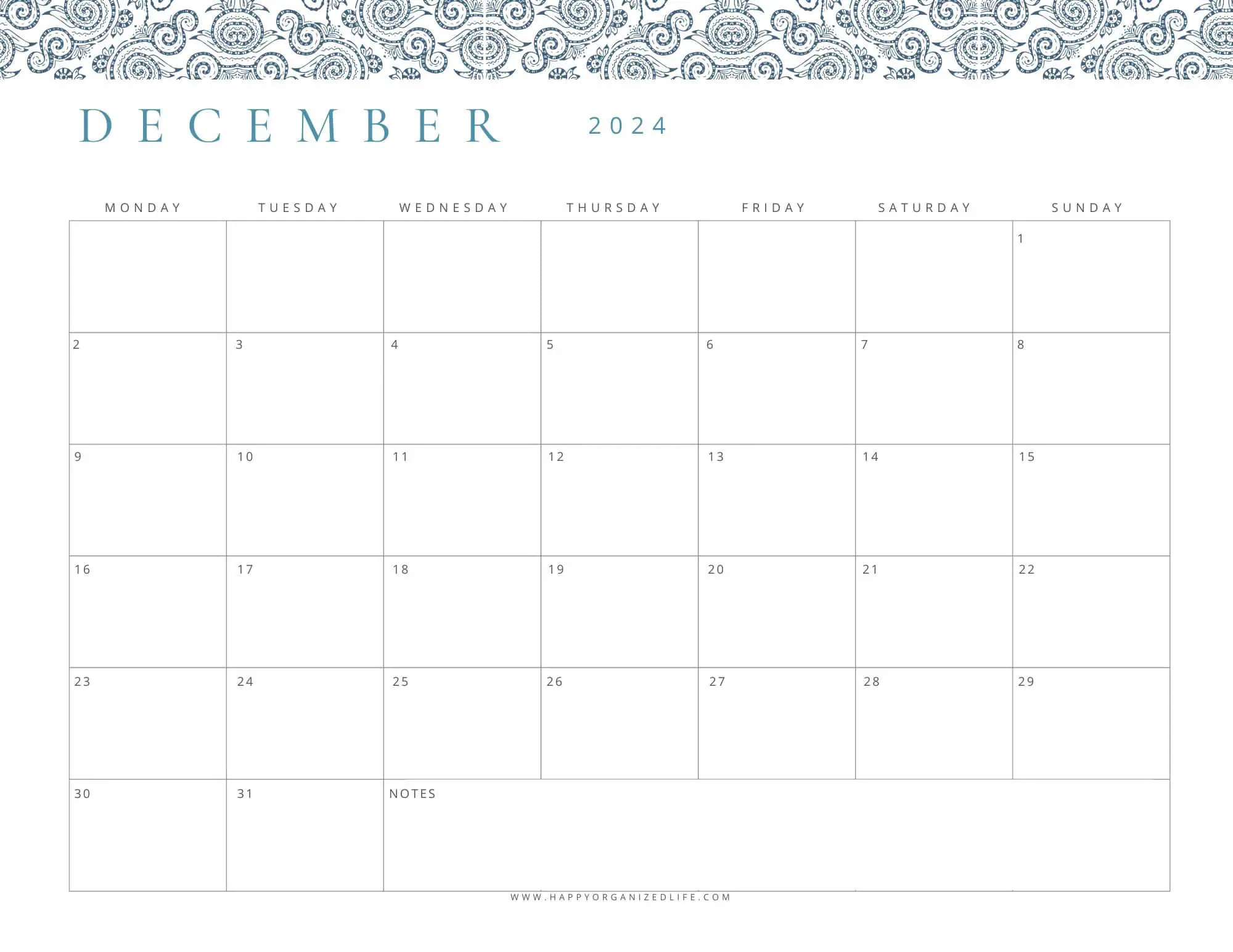 December 2024 Calendar - Tipsy