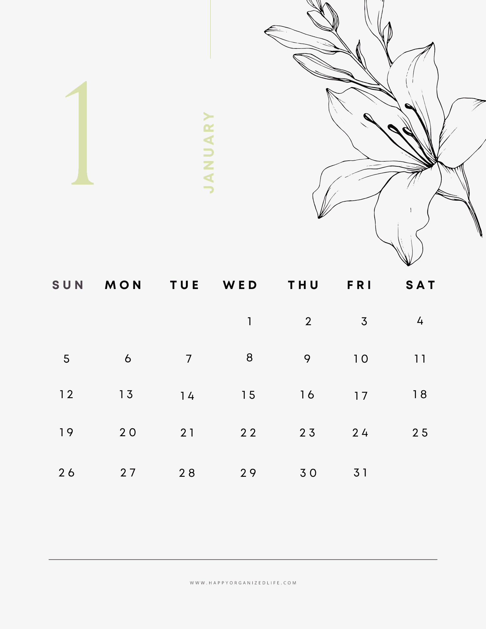 January 2025 - Simple Floral