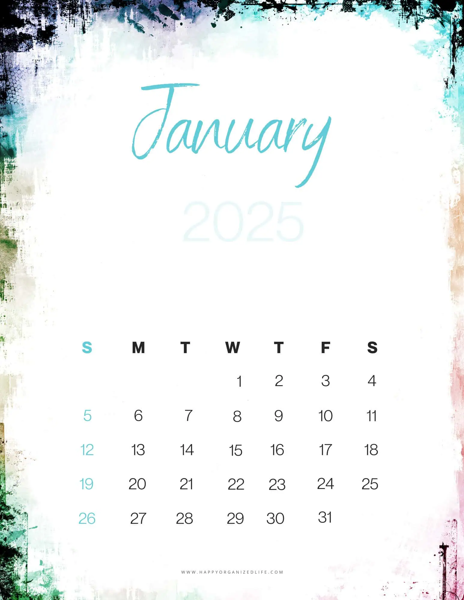 January 2025 Paint Splatter