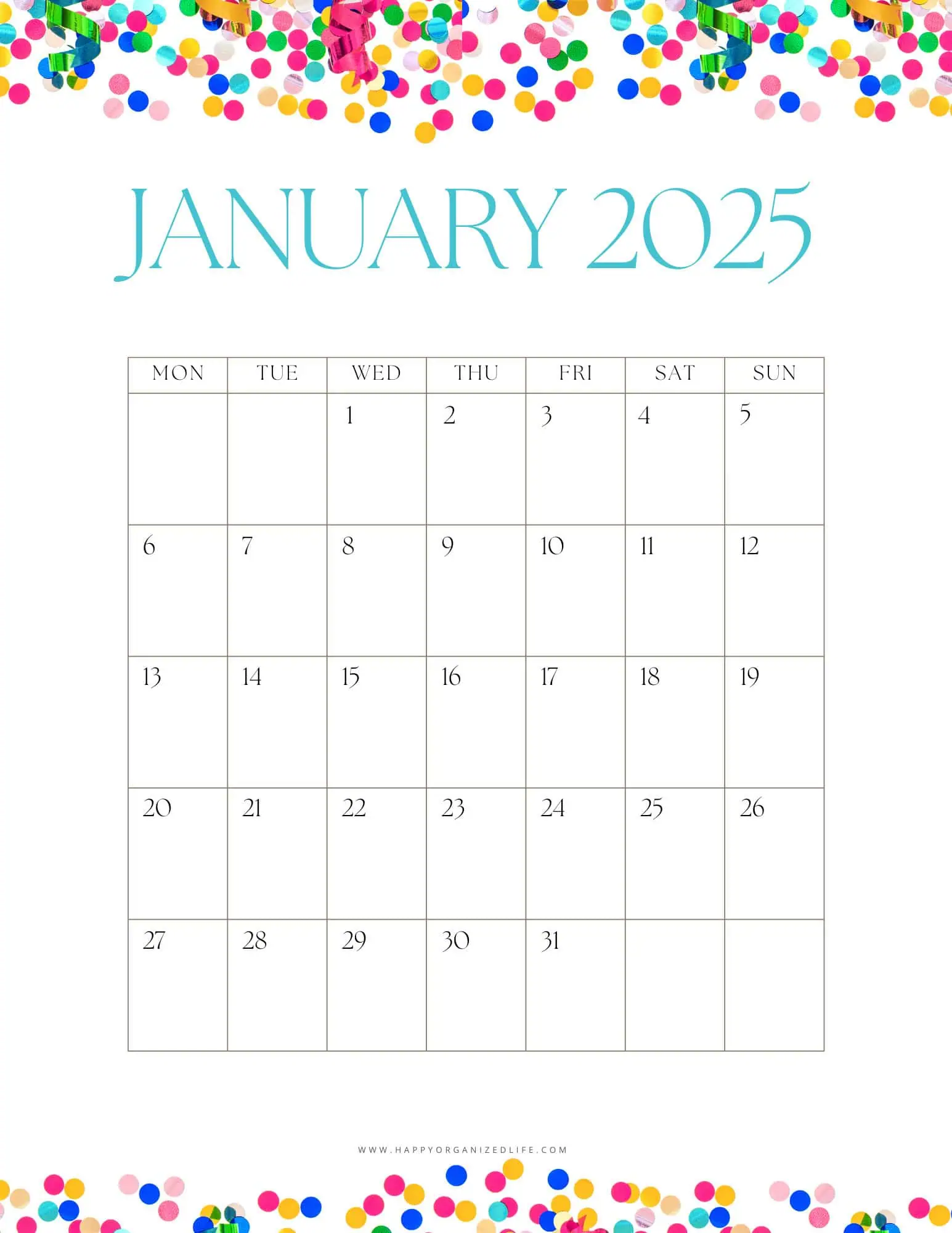 January 2025 - Confetti