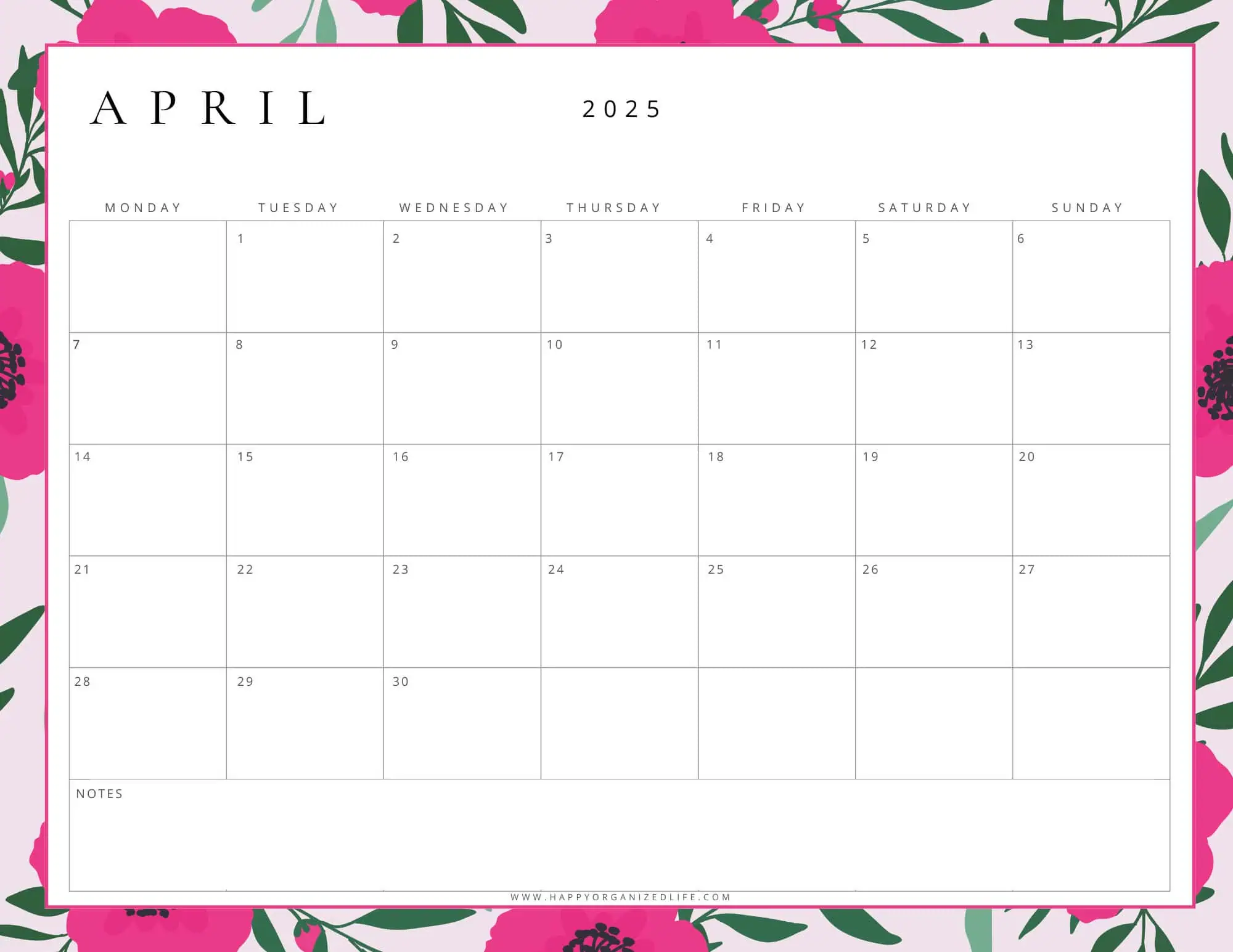 April 2025 - Electric Pink and Green