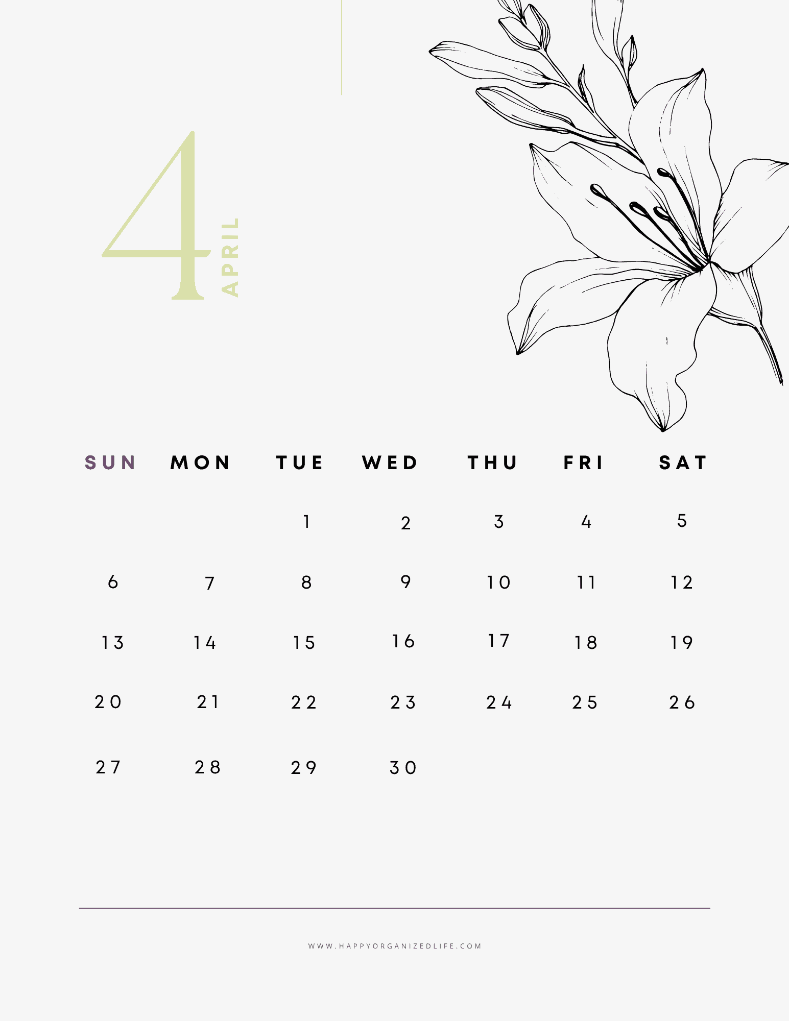 April 2025 - Simple Floral