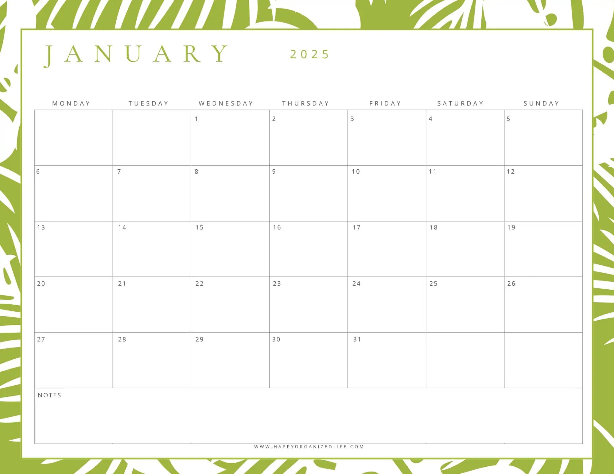 January 2025 - Bright Green