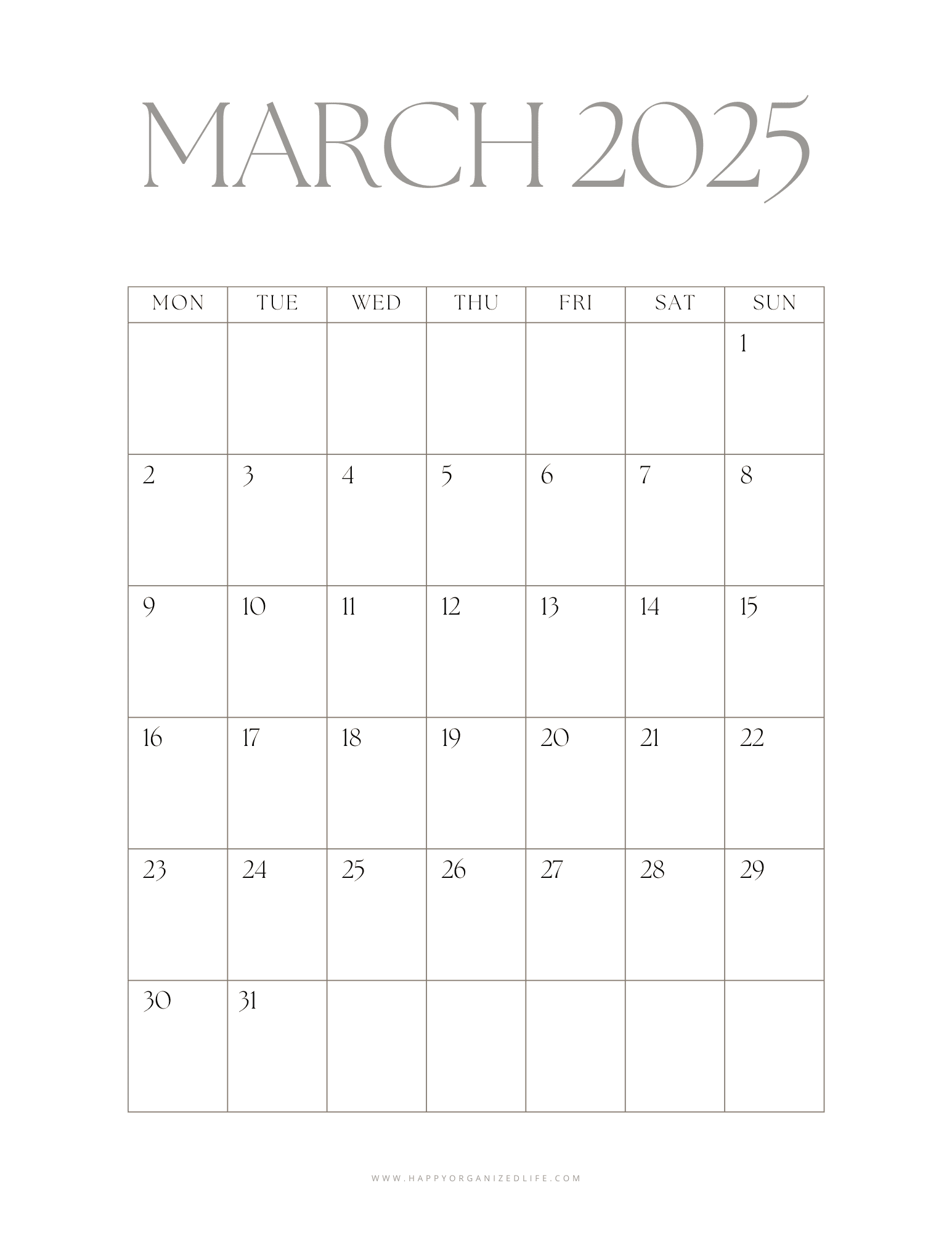 March Calendar for 2025 20 Free Printable Designs