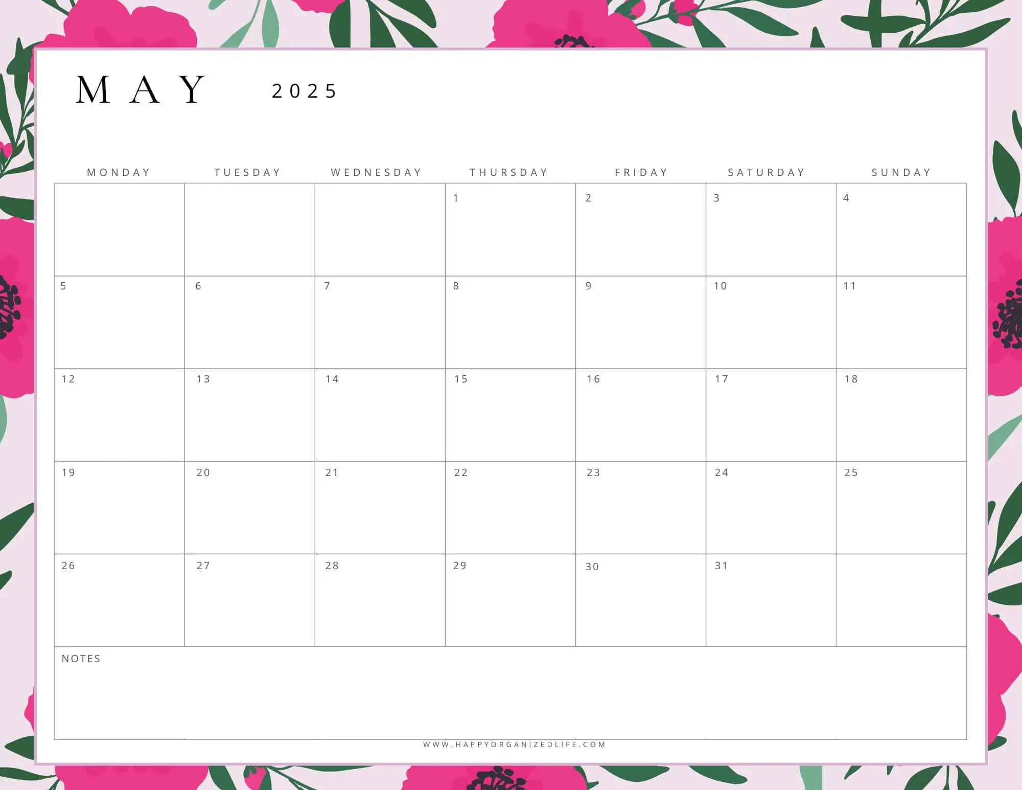 May 2025 - Electric Pink and Green