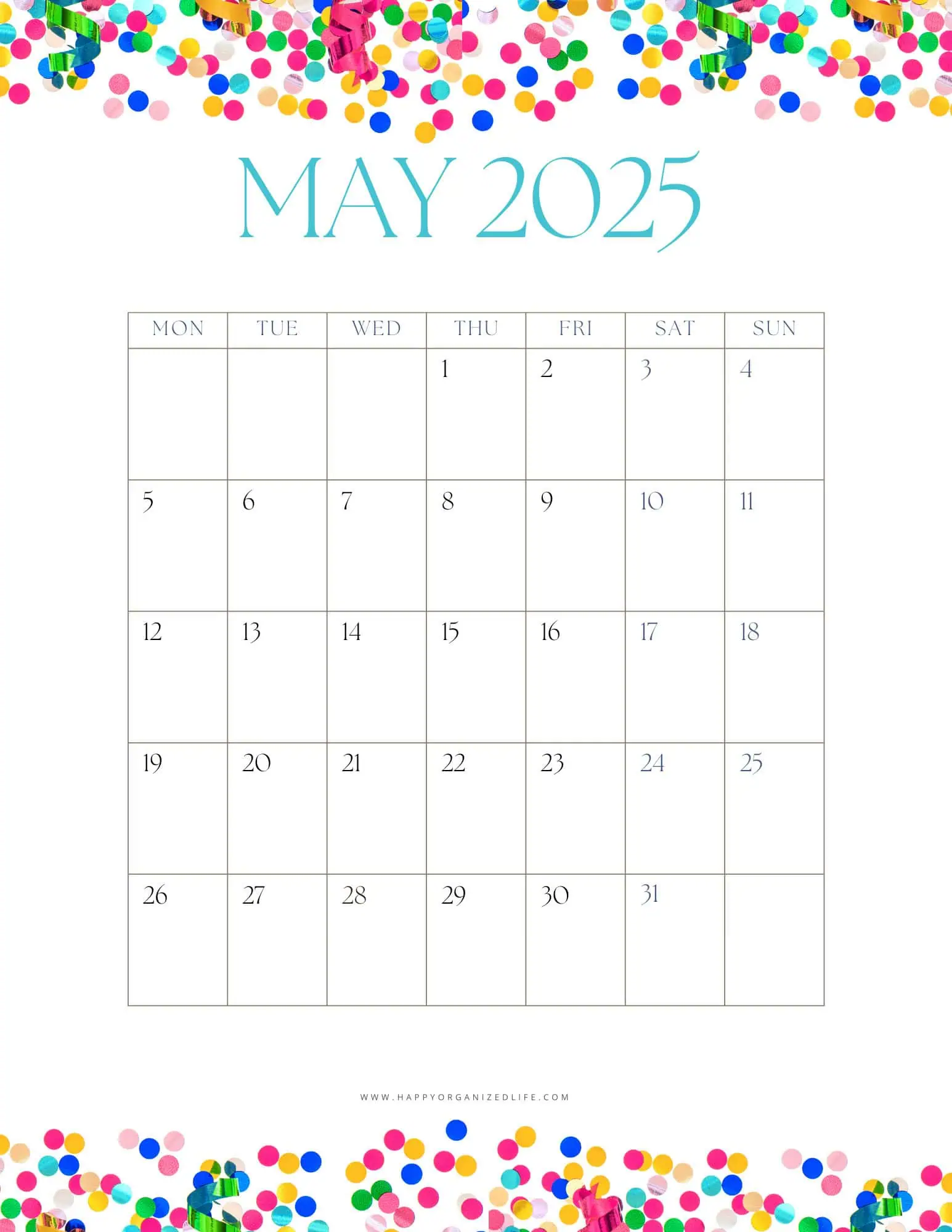 May 2025 - Confetti